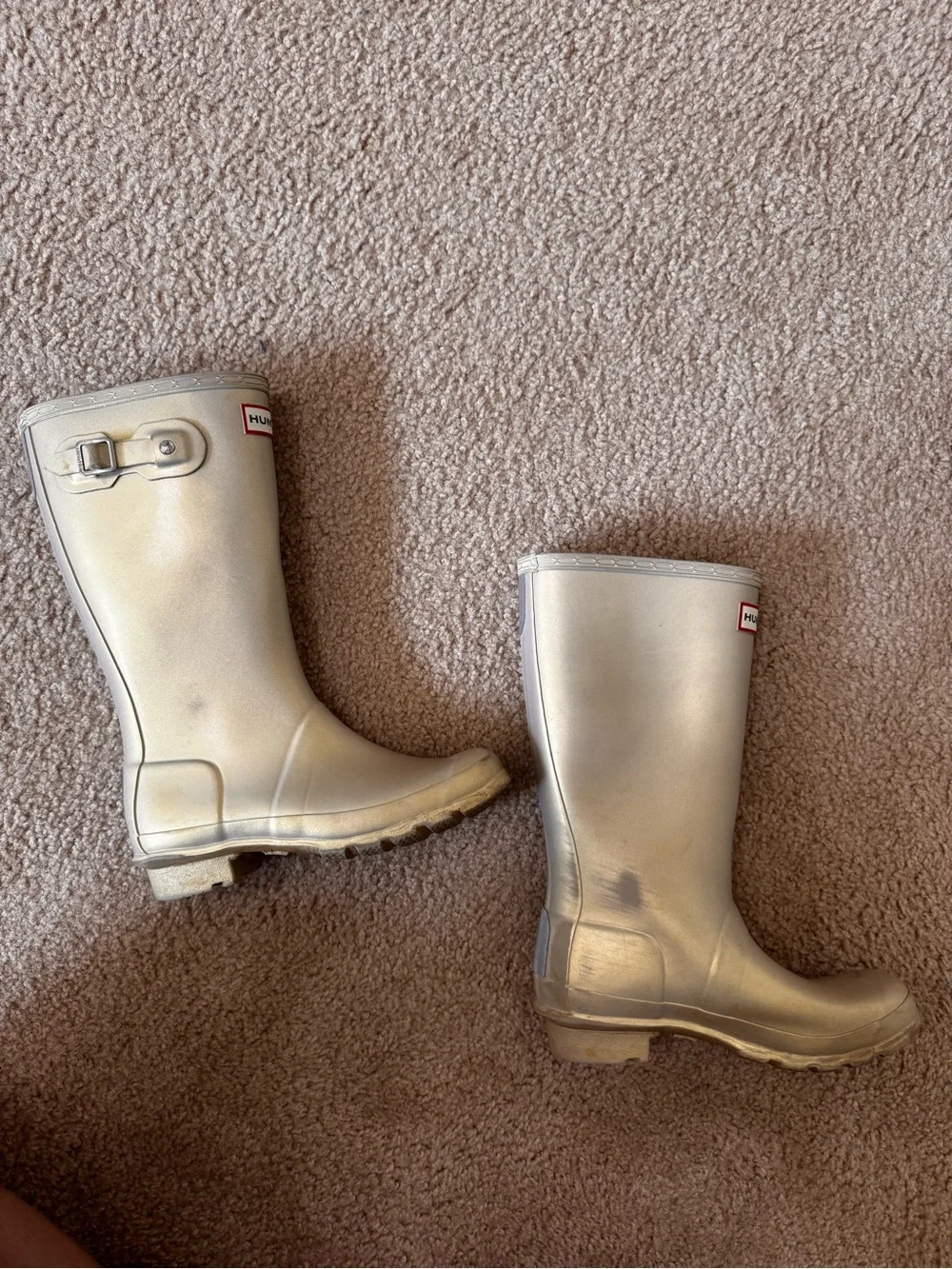 Hunter KIDS' ORIGINAL NEBULA WATERPROOF RAIN BOOT IN PALE GOLD